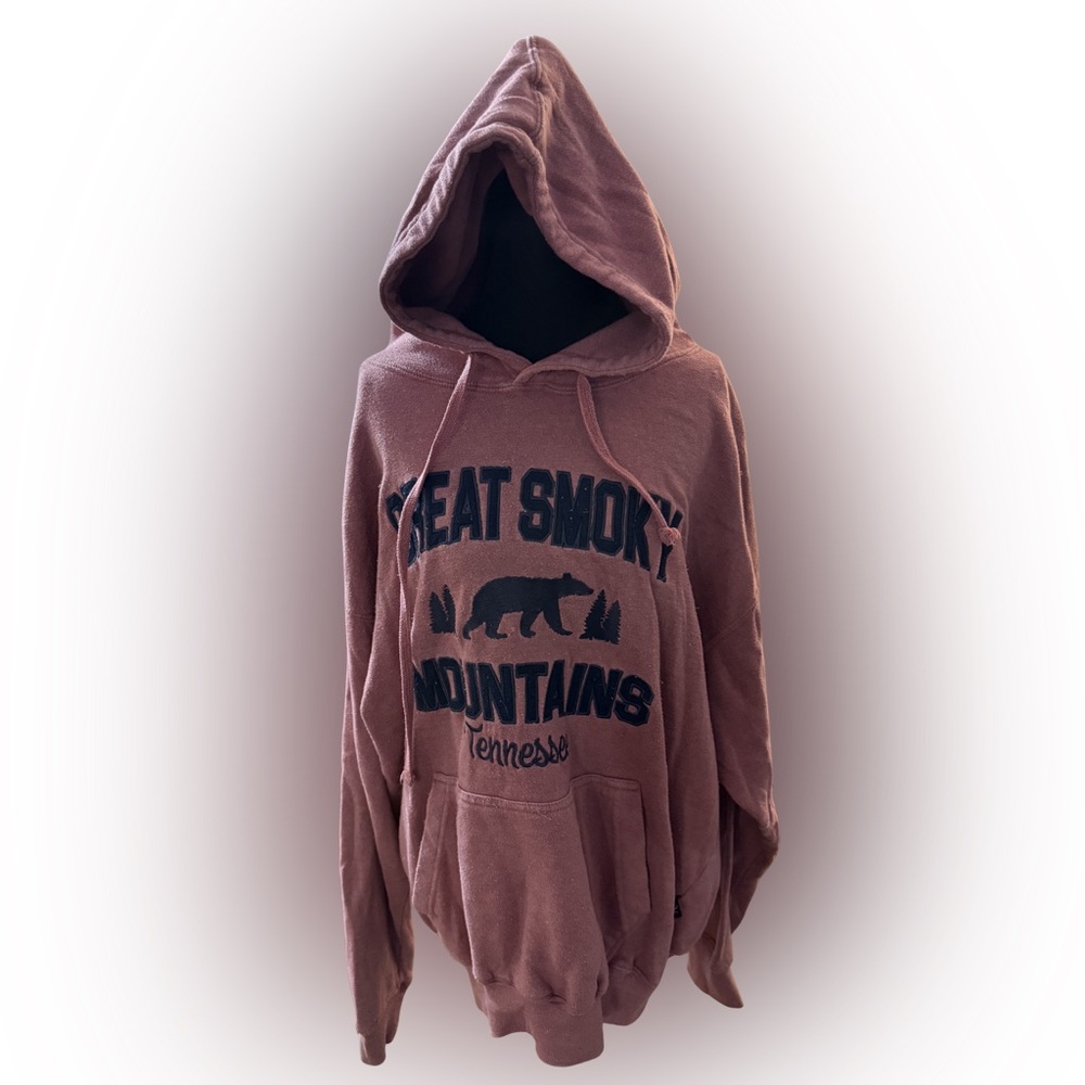 Great Smoky Mountains Oversized Hooded Pullover - Mauve / Dusty Rose Sz Med